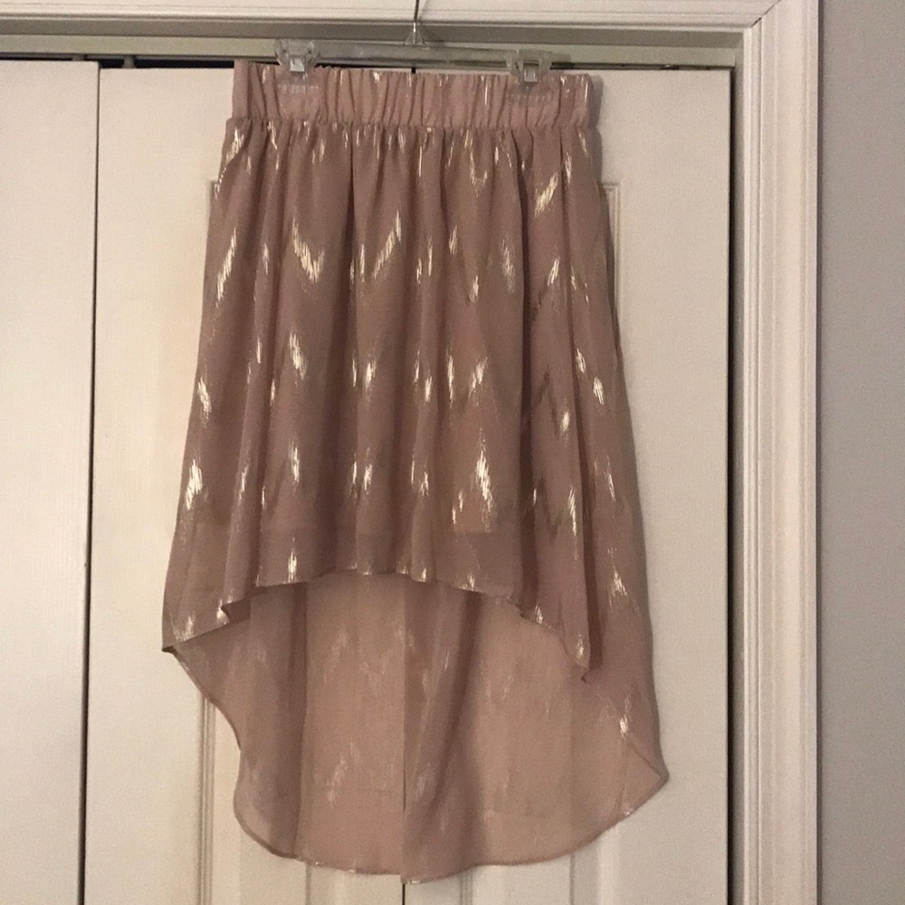 Cream and gold high low skirt